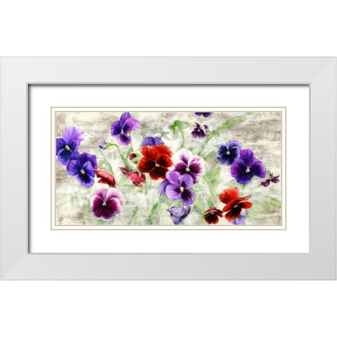 Field of Pansies White Modern Wood Framed Art Print with Double Matting by Thomlinson, Jenny