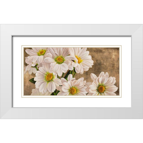 Daisies in the Moonlight White Modern Wood Framed Art Print with Double Matting by Thomlinson, Jenny