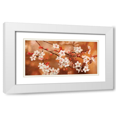 Sakura White Modern Wood Framed Art Print with Double Matting by Thomlinson, Jenny