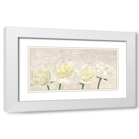 Classic Roses White Modern Wood Framed Art Print with Double Matting by Jenny, Thomlinson