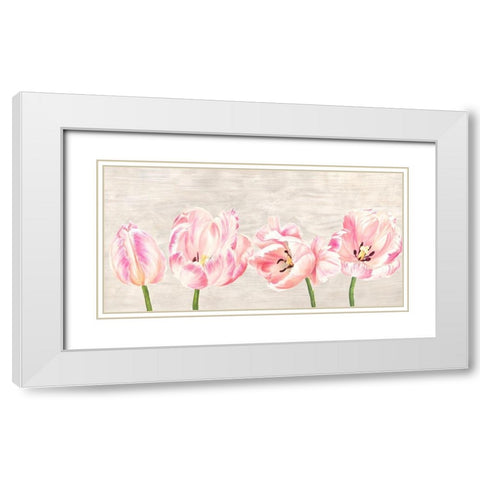 Classic Tulips White Modern Wood Framed Art Print with Double Matting by Jenny, Thomlinson