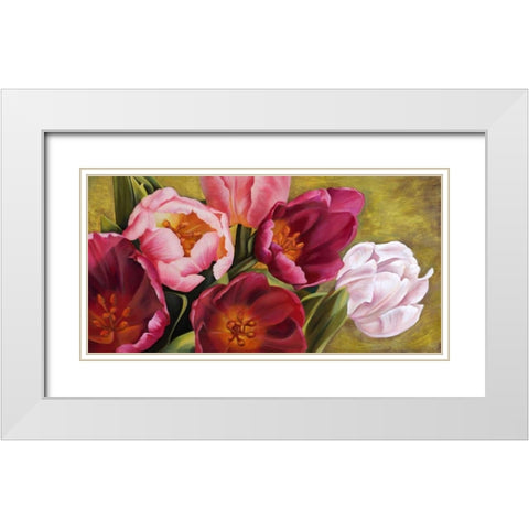 My Tulips White Modern Wood Framed Art Print with Double Matting by Thomlinson, Jenny