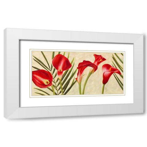 Red Callas White Modern Wood Framed Art Print with Double Matting by Thomlinson, Jenny