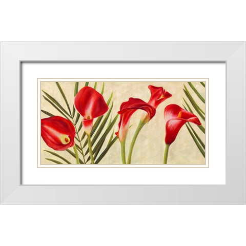 Red Callas White Modern Wood Framed Art Print with Double Matting by Thomlinson, Jenny