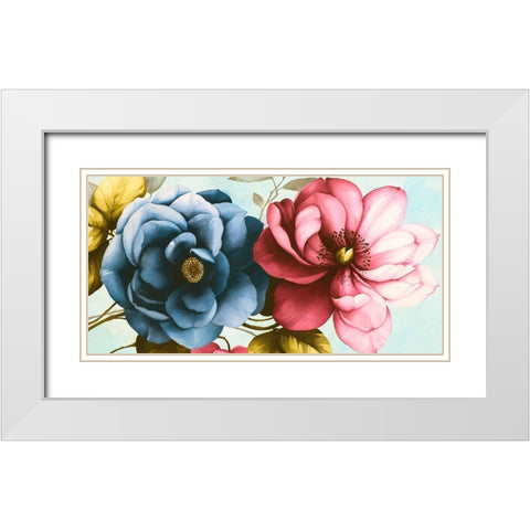 Azaleas White Modern Wood Framed Art Print with Double Matting by Keiko, Rei