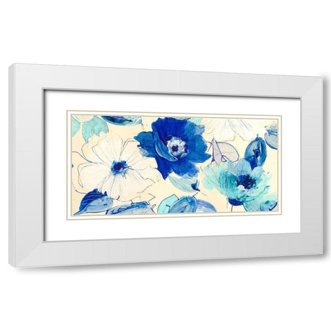 Toile Fleurs White Modern Wood Framed Art Print with Double Matting by Kelly, Parr