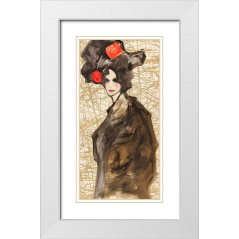 Asian Deity White Modern Wood Framed Art Print with Double Matting by Kumi