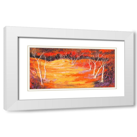 Foresta rossa White Modern Wood Framed Art Print with Double Matting by Lucas