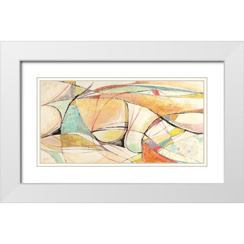 Note musicali White Modern Wood Framed Art Print with Double Matting by Lucas