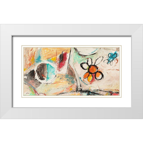 La chiamo primavera White Modern Wood Framed Art Print with Double Matting by Lucas