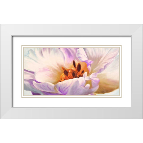 Tulipe White Modern Wood Framed Art Print with Double Matting by Villa, Luca