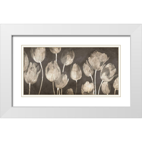 Washed Tulips White Modern Wood Framed Art Print with Double Matting by Villa, Luca