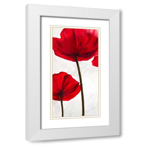Reds I White Modern Wood Framed Art Print with Double Matting by Villa, Luca