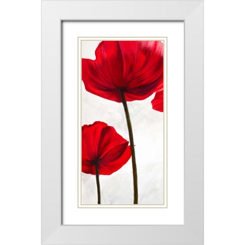 Reds I White Modern Wood Framed Art Print with Double Matting by Villa, Luca