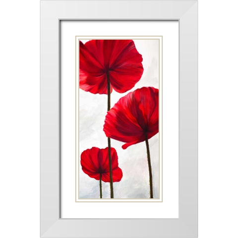 Reds III White Modern Wood Framed Art Print with Double Matting by Villa, Luca