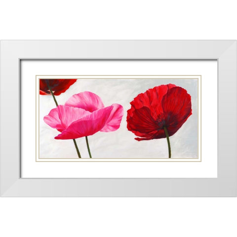 Trio White Modern Wood Framed Art Print with Double Matting by Villa, Luca
