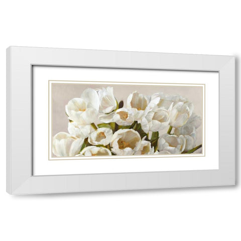 Composizione in bianco White Modern Wood Framed Art Print with Double Matting by Sanna, Leonardo