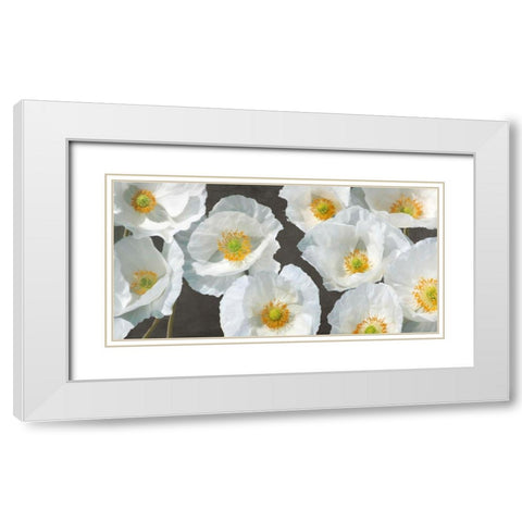 Poppy Arrangement (Chalkboard) White Modern Wood Framed Art Print with Double Matting by Leonardo, Sanna
