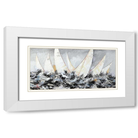 In alto mare White Modern Wood Framed Art Print with Double Matting by Florio, Luigi