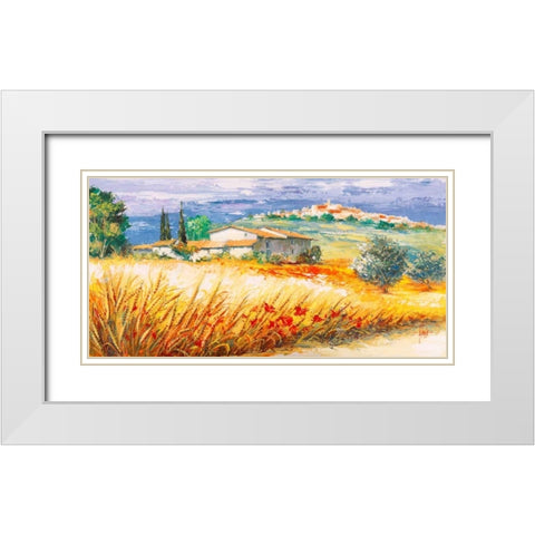 Casa in collina White Modern Wood Framed Art Print with Double Matting by Florio, Luigi