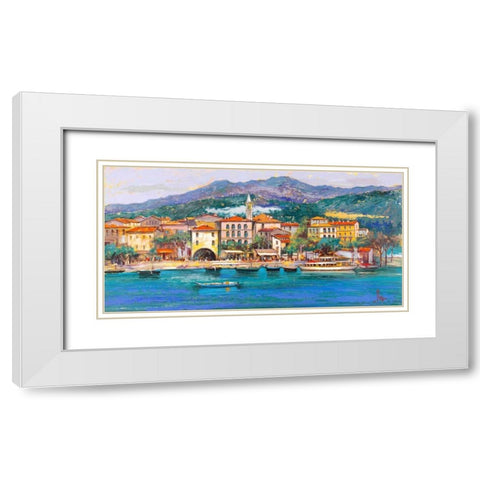Paese sul Lago White Modern Wood Framed Art Print with Double Matting by Florio, Luigi