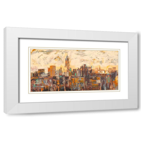 Mattino a New York White Modern Wood Framed Art Print with Double Matting by Florio, Luigi