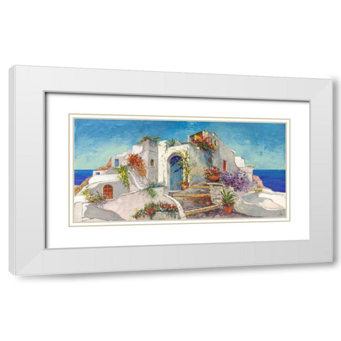 Casa nelle Cicladi White Modern Wood Framed Art Print with Double Matting by Florio, Luigi