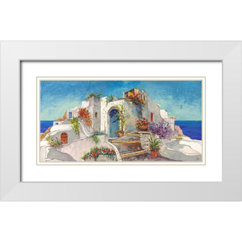 Casa nelle Cicladi White Modern Wood Framed Art Print with Double Matting by Florio, Luigi