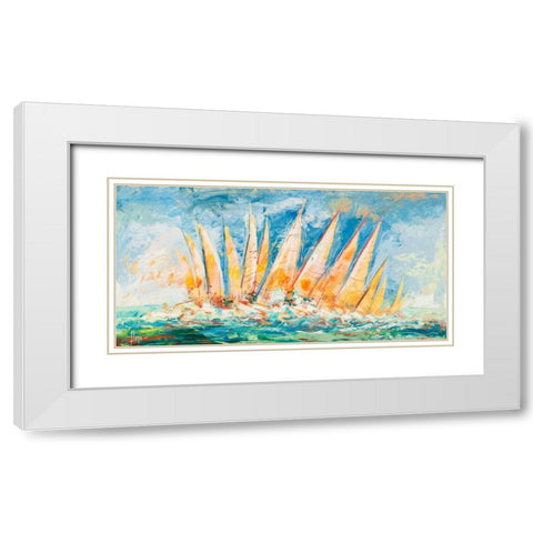 Tra le onde White Modern Wood Framed Art Print with Double Matting by Florio, Luigi