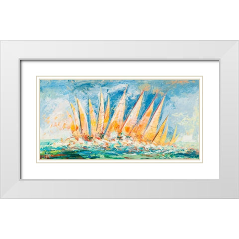 Tra le onde White Modern Wood Framed Art Print with Double Matting by Florio, Luigi