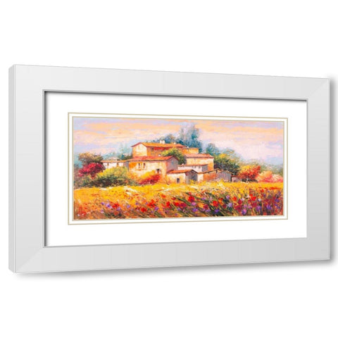 Campo d estate White Modern Wood Framed Art Print with Double Matting by Florio, Luigi