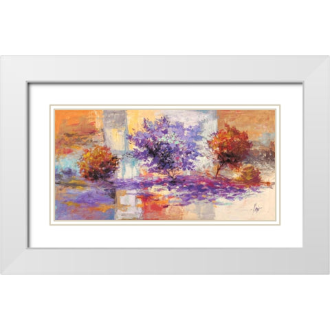 Vento sugli alberi White Modern Wood Framed Art Print with Double Matting by Florio, Luigi