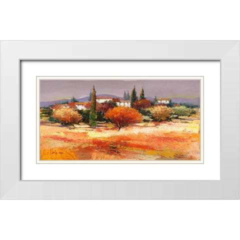 Colline assolate White Modern Wood Framed Art Print with Double Matting by Florio, Luigi