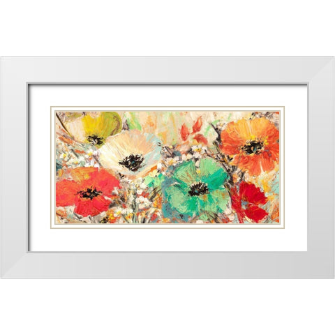 Gemme in fiore White Modern Wood Framed Art Print with Double Matting by Luigi, Florio