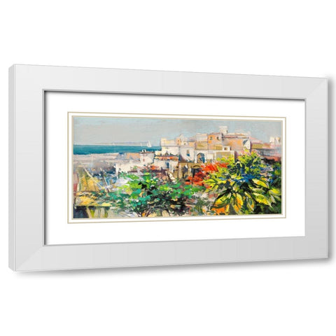 Meriggiare mediterraneo White Modern Wood Framed Art Print with Double Matting by Luigi, Florio