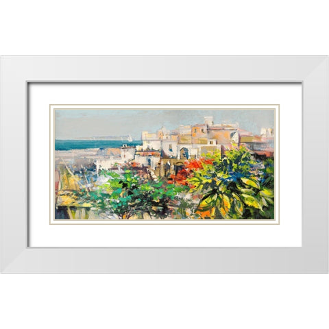 Meriggiare mediterraneo White Modern Wood Framed Art Print with Double Matting by Luigi, Florio