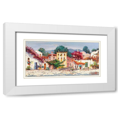 Paese mediterraneo White Modern Wood Framed Art Print with Double Matting by Luigi, Florio