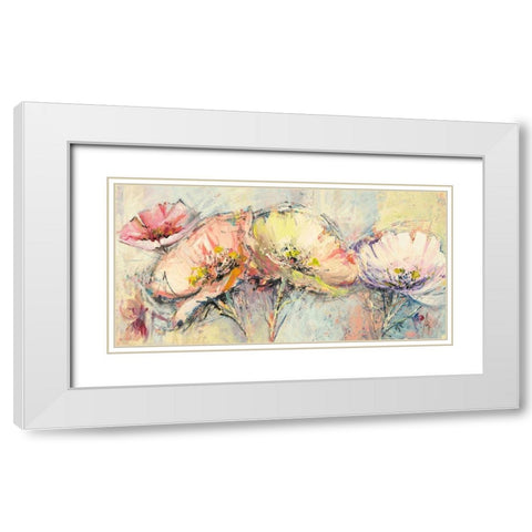 Fiori in primavera White Modern Wood Framed Art Print with Double Matting by Florio, Luigi