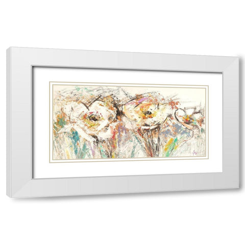 Flora II White Modern Wood Framed Art Print with Double Matting by Florio, Luigi