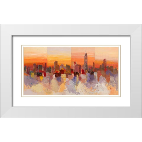Sognando New York White Modern Wood Framed Art Print with Double Matting by Florio, Luigi