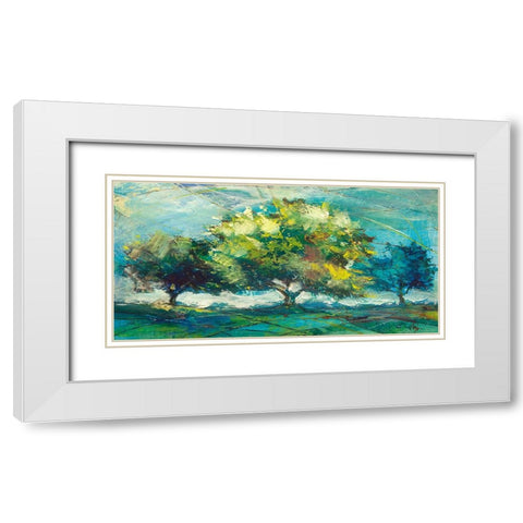 Alberi di zaffiro White Modern Wood Framed Art Print with Double Matting by Florio, Luigi