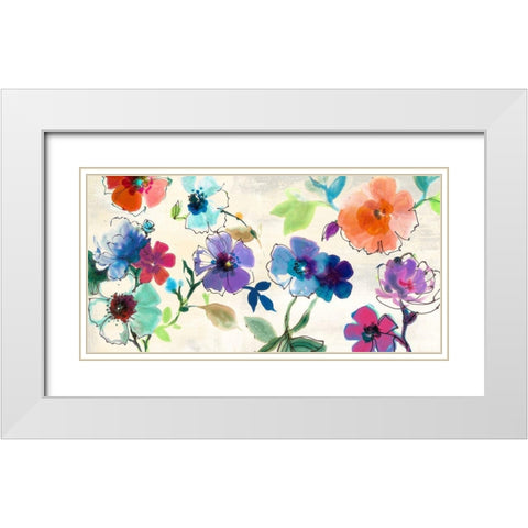 Floral Fantasy White Modern Wood Framed Art Print with Double Matting by Michelle, Clair