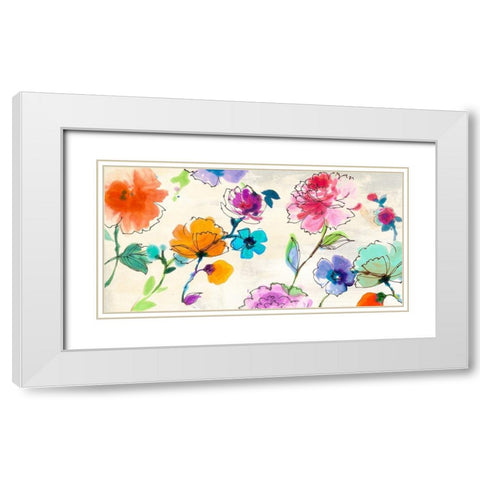 Waterflowers White Modern Wood Framed Art Print with Double Matting by Michelle, Clair