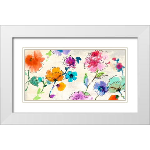 Waterflowers White Modern Wood Framed Art Print with Double Matting by Michelle, Clair