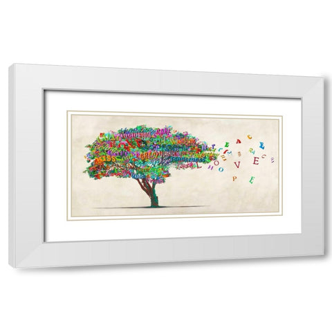 Tree of Humanity White Modern Wood Framed Art Print with Double Matting by Rodrigues, MalÃ¬a