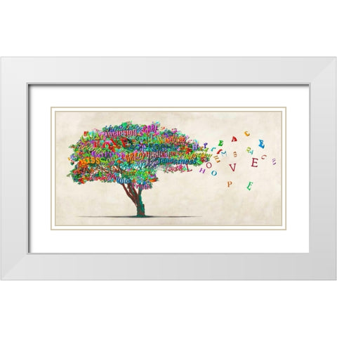 Tree of Humanity White Modern Wood Framed Art Print with Double Matting by Rodrigues, MalÃ¬a