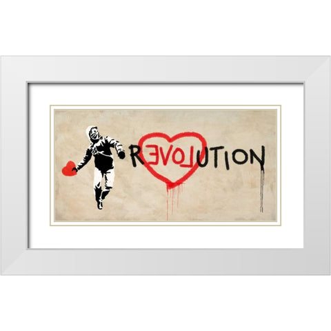 Revolution  White Modern Wood Framed Art Print with Double Matting by Masterfunk Collective