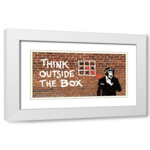 Think outside of the box White Modern Wood Framed Art Print with Double Matting by Masterfunk Collective