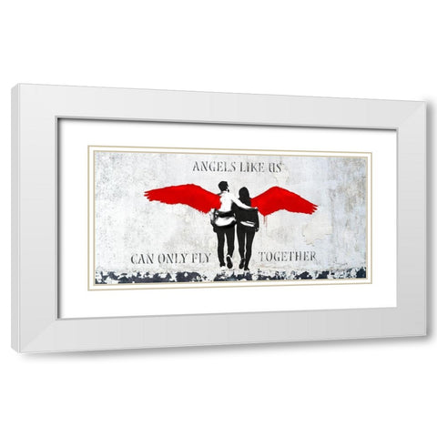 Angels Like Us White Modern Wood Framed Art Print with Double Matting by Masterfunk Collective