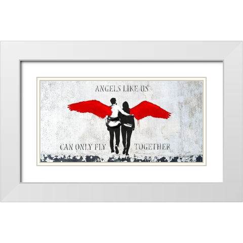 Angels Like Us White Modern Wood Framed Art Print with Double Matting by Masterfunk Collective